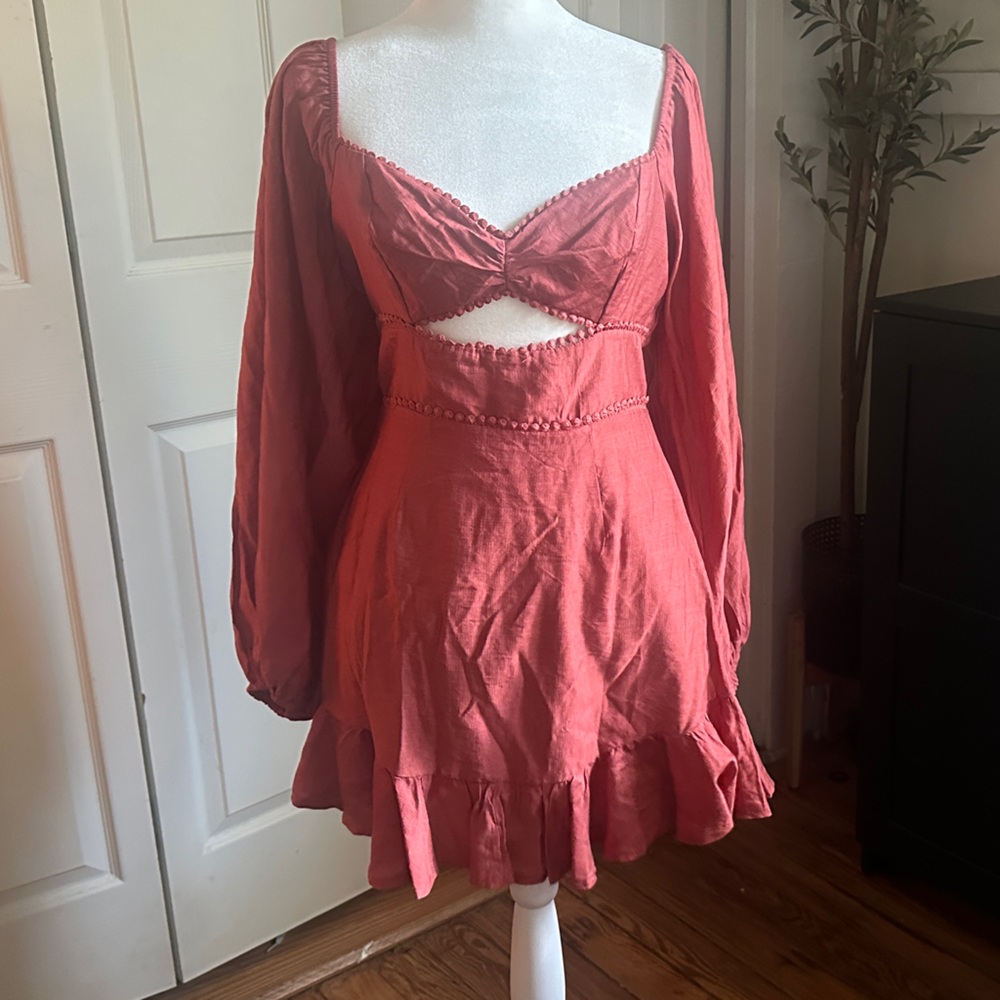 Hello Molly Coral Cutout Dress